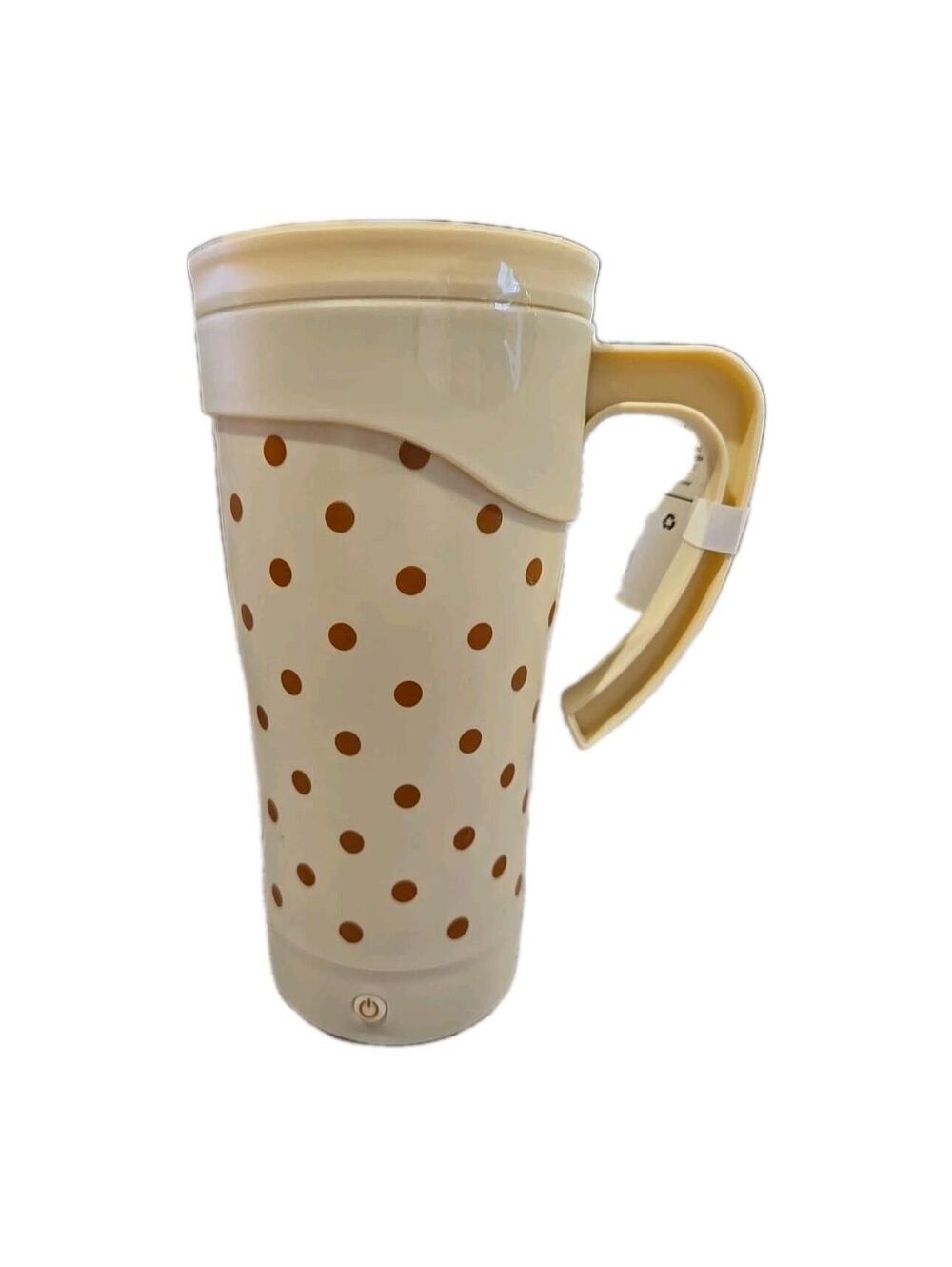 VIVITAR Self Stirring Travel Mug 13.5oz M57 Polka Dots 2 AAA Batt. Required(209)